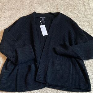 Eileen Fisher 100% Merino Wool Black Sweater, size M